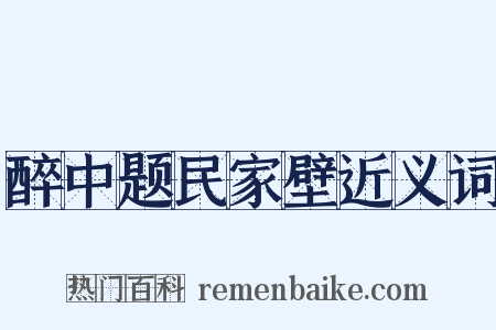 醉中题民家壁近义词是什么意思的图片